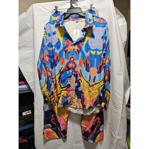 Colorful Abstract Print Shirt and Pants Set by TFY Collection